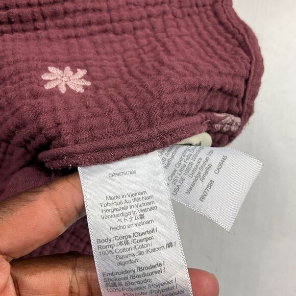 Madewell Embroidered Lightspun Peplum Top Maroon Open Back Floral Boho Shirt 2X - Picture 8 of 10